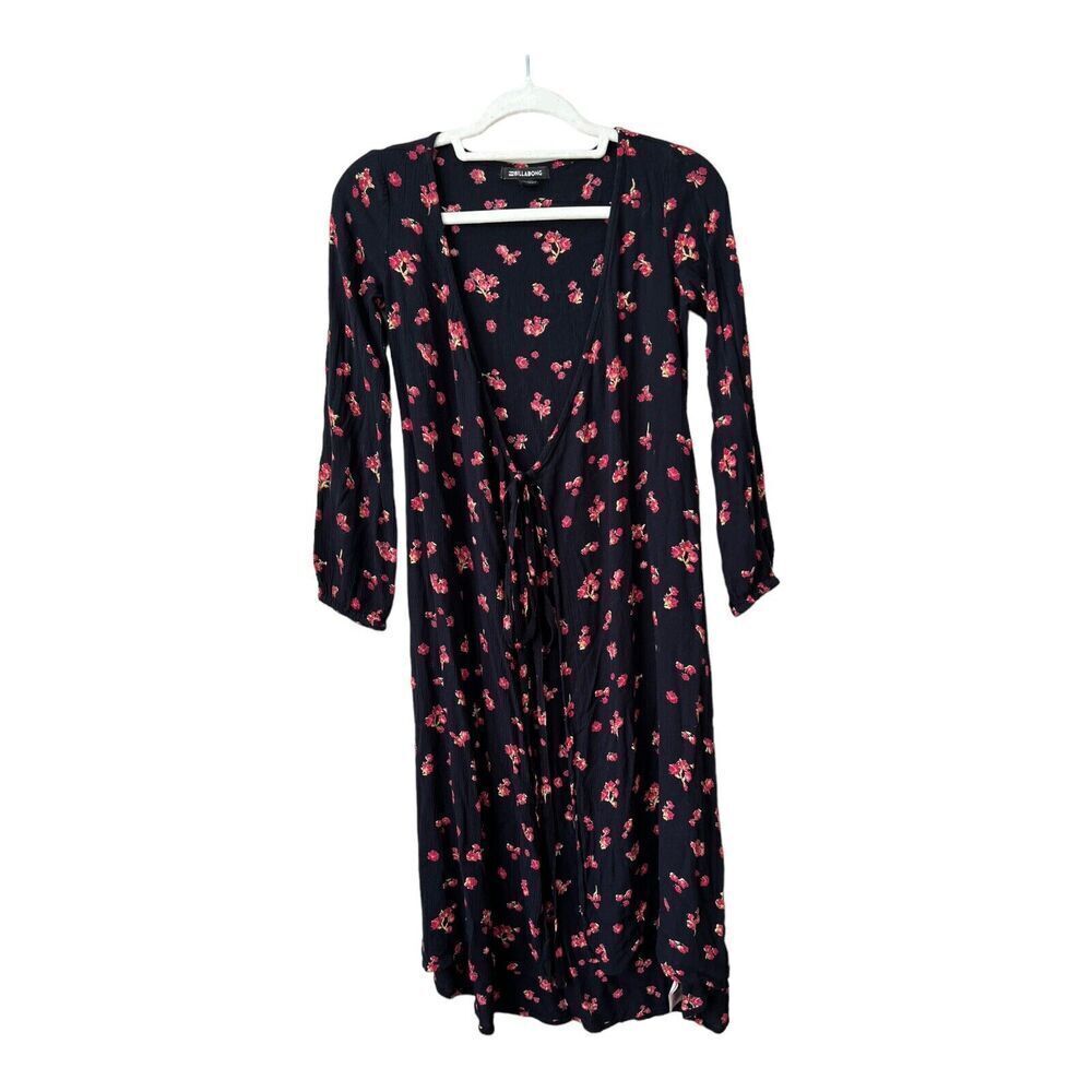 Billabong Wrap Dress Womens Size XS Ditsy Floral Cottagecore